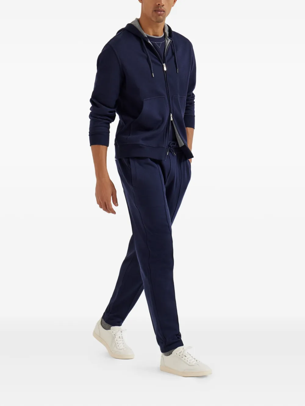 Brunello Cucinelli T-shirt met geborduurd logo - Blauw