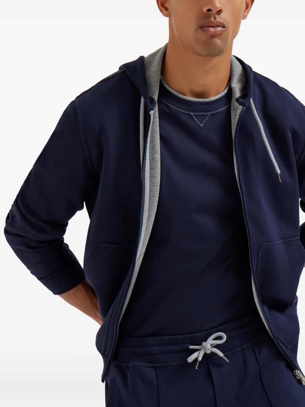 Brunello Cucinelli T-shirt met geborduurd logo Blauw