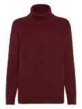 Brunello Cucinelli ribbed turtleneck sweater - Red
