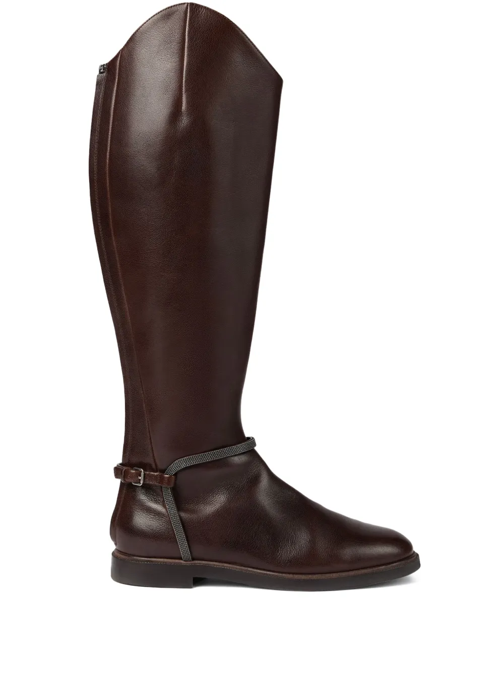 Brunello Cucinelli buckle-strap leather boots Brown