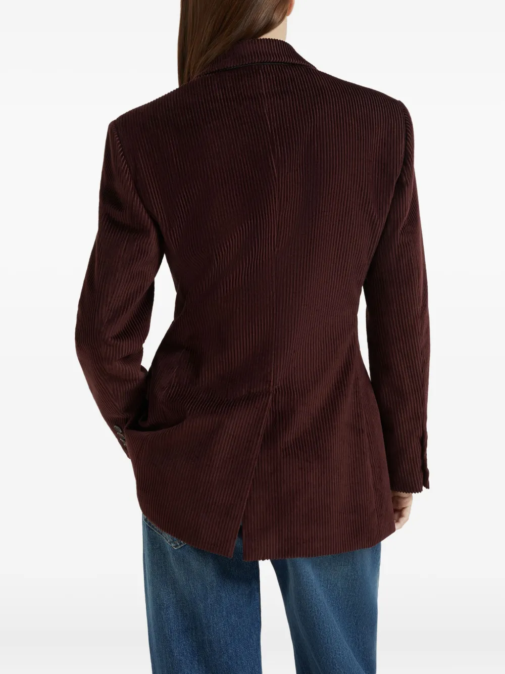 Brunello Cucinelli Blazer met dubbele rij knopen Bruin