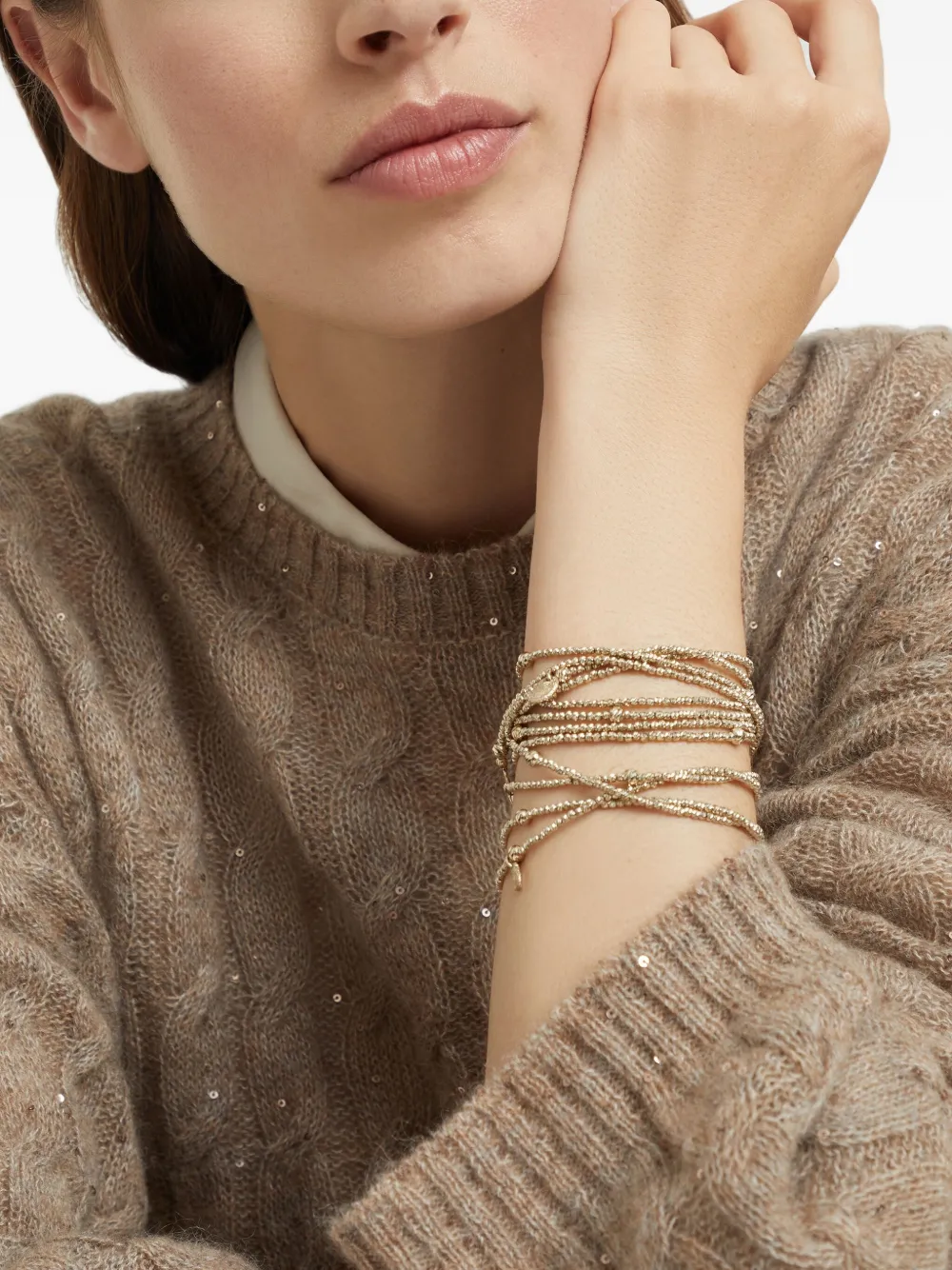 Brunello Cucinelli Monili armband verfraaid met ketting - Goud