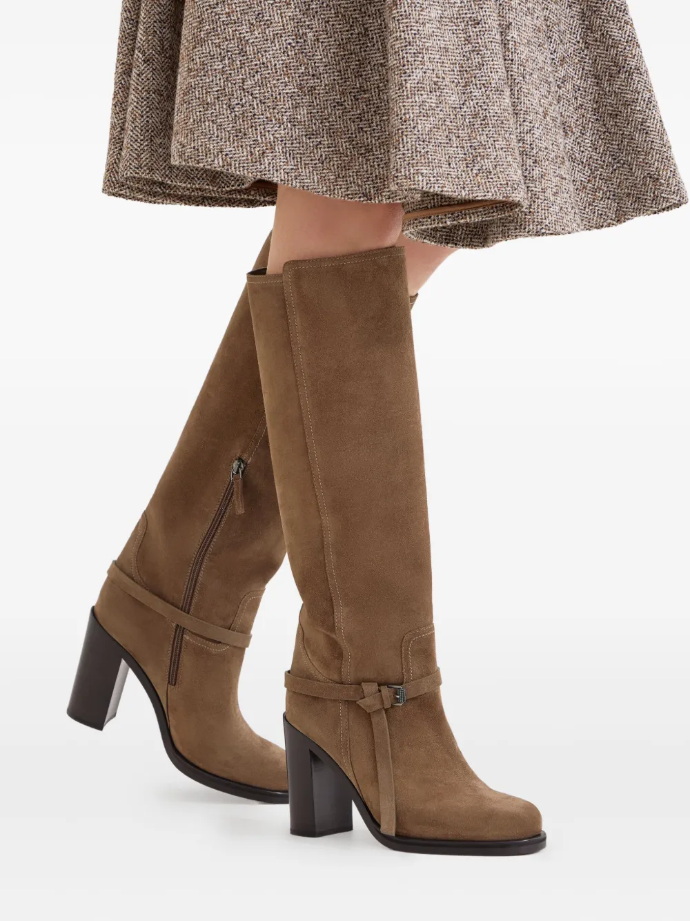 Brunello Cucinelli 100mm buckle-strap suede boots | Over-The-Knee Boots | Image 2