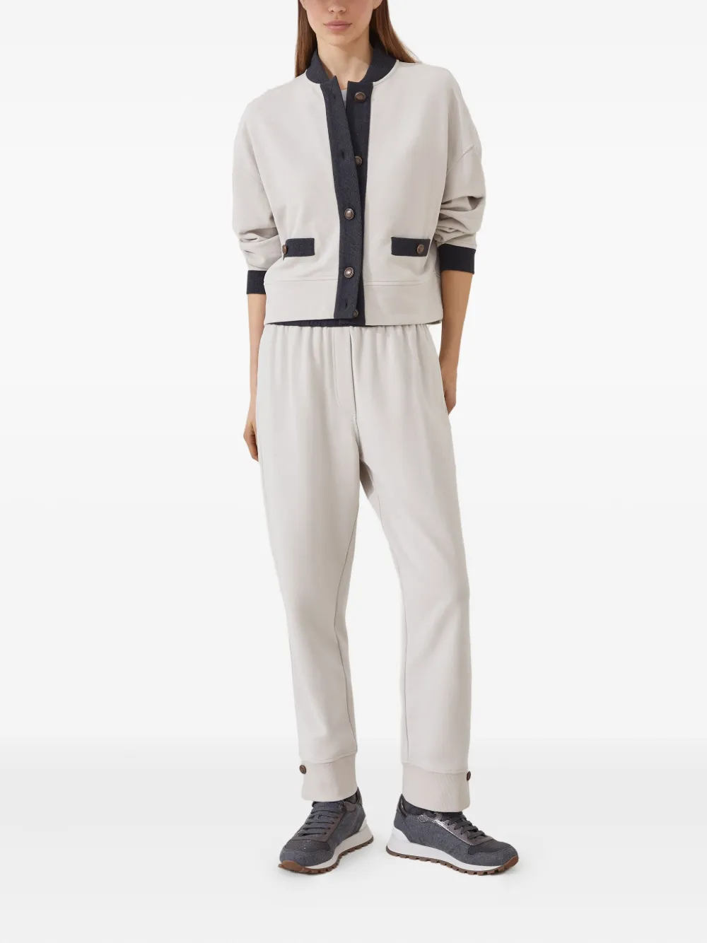 Brunello Cucinelli button-fastening panelled sweatshirt | Sweaters | Image 2