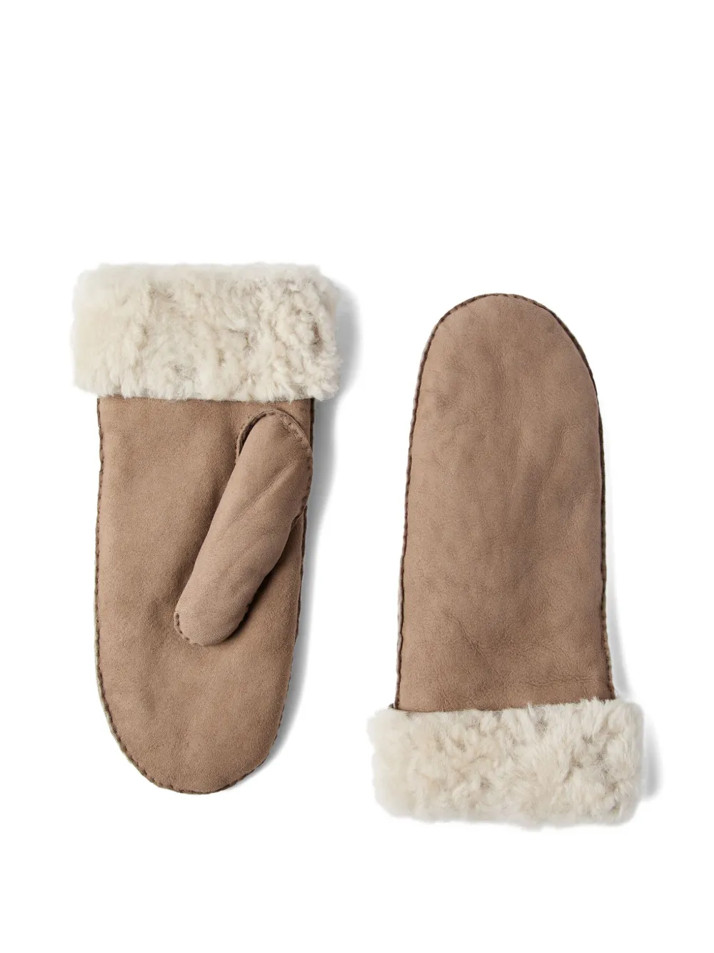 Brunello Cucinelli shearling gloves Beige
