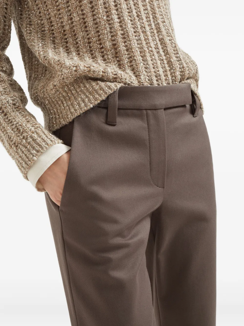 Brunello Cucinelli Jersey broek Bruin