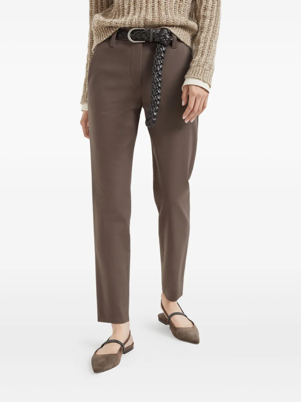 Brunello Cucinelli Jersey broek Bruin
