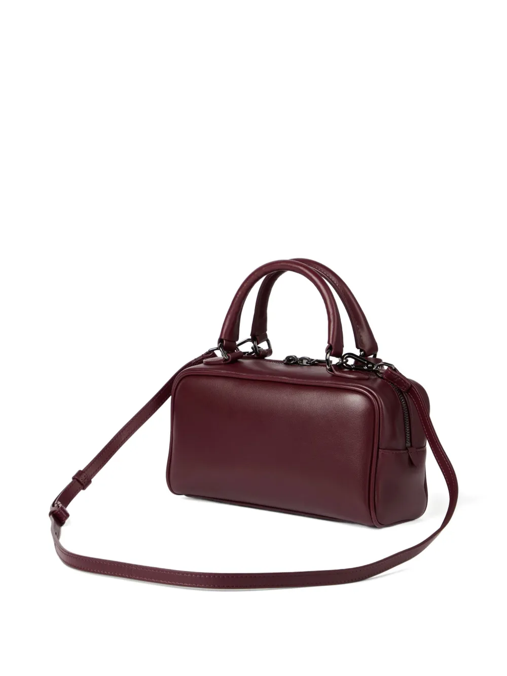 Brunello Cucinelli Explorer small Boston leather shoulder bag Rood