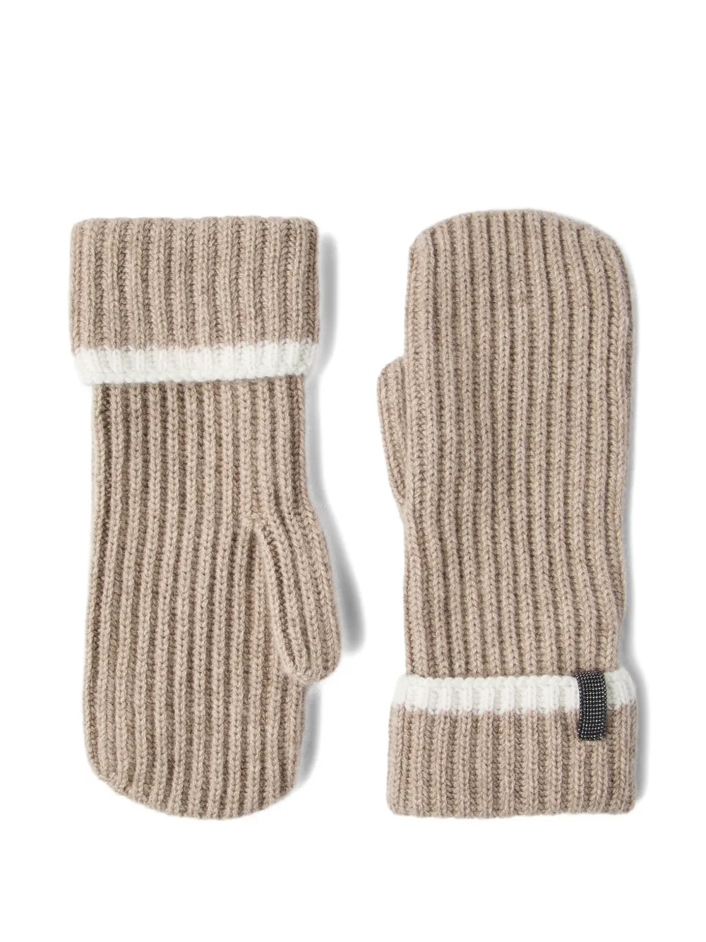 Brunello Cucinelli ribbed-knit gloves Bruin