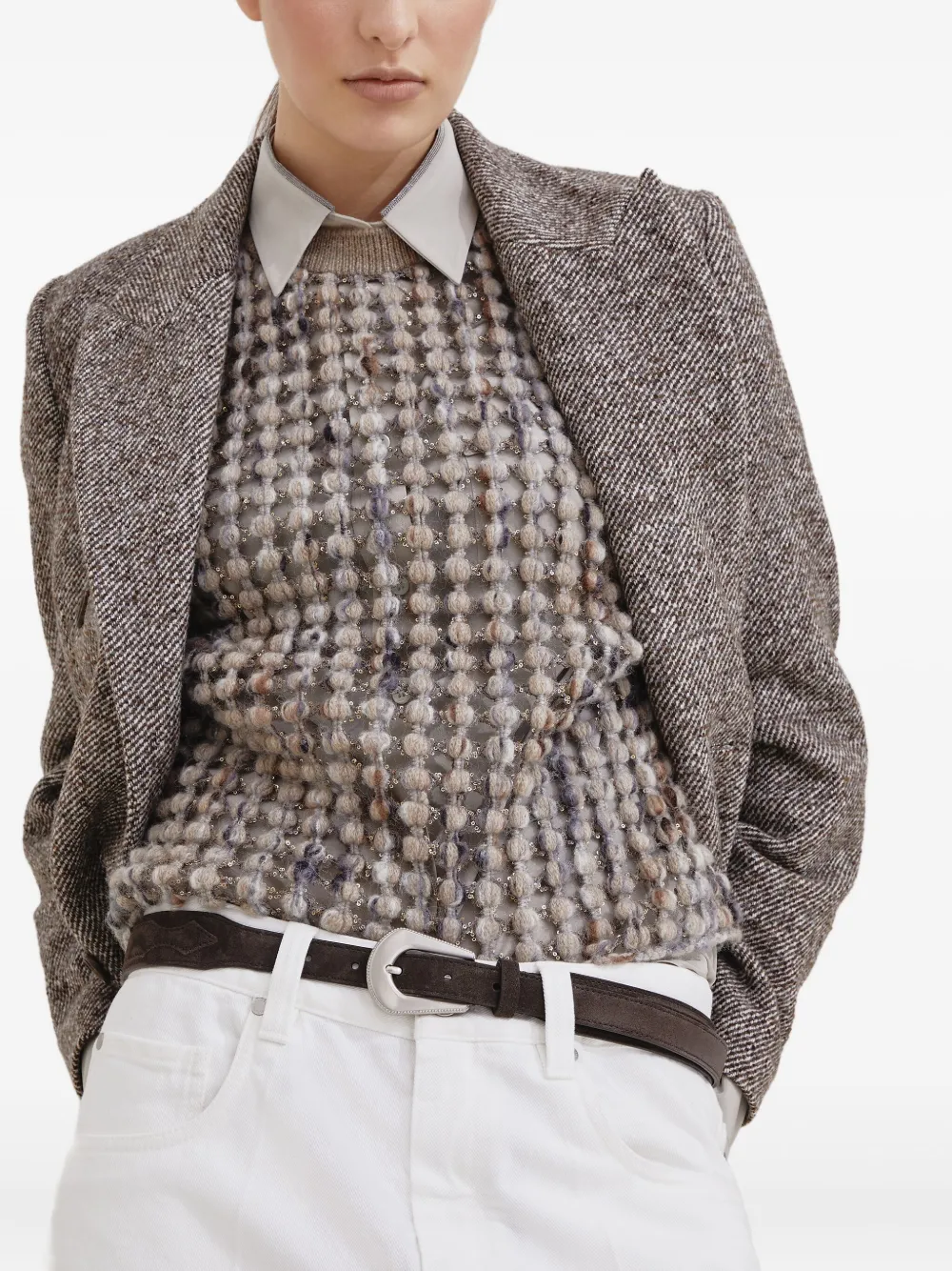 Brunello Cucinelli Suède riem Bruin