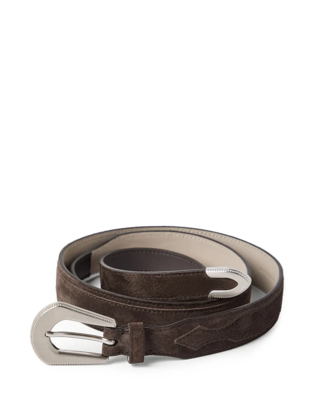 Brunello Cucinelli Suède riem Bruin