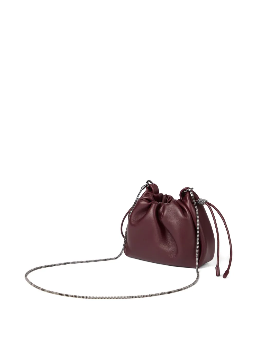 Brunello Cucinelli Mellow Mini drawstring bucket bag Rood