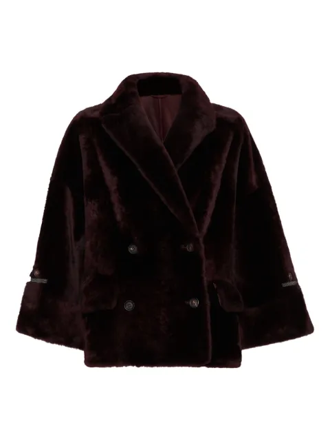 Brunello Cucinelli lamb-fur double-breasted jacket