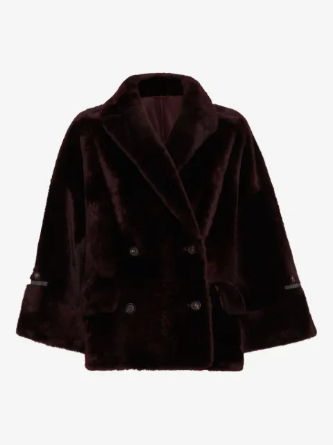 Brunello Cucinelli lamb-fur double-breasted jacket