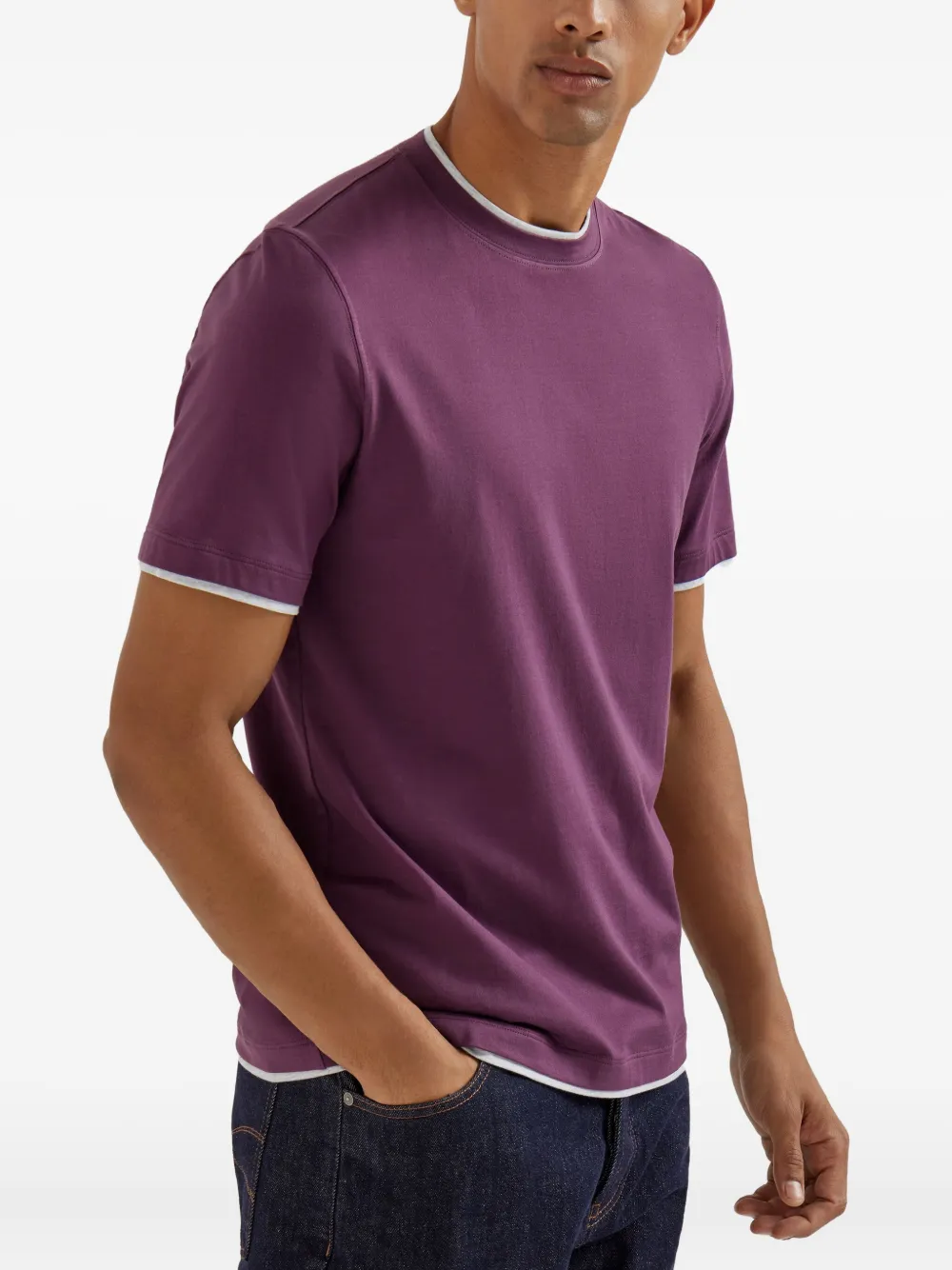 Brunello Cucinelli Katoenen T-shirt Paars