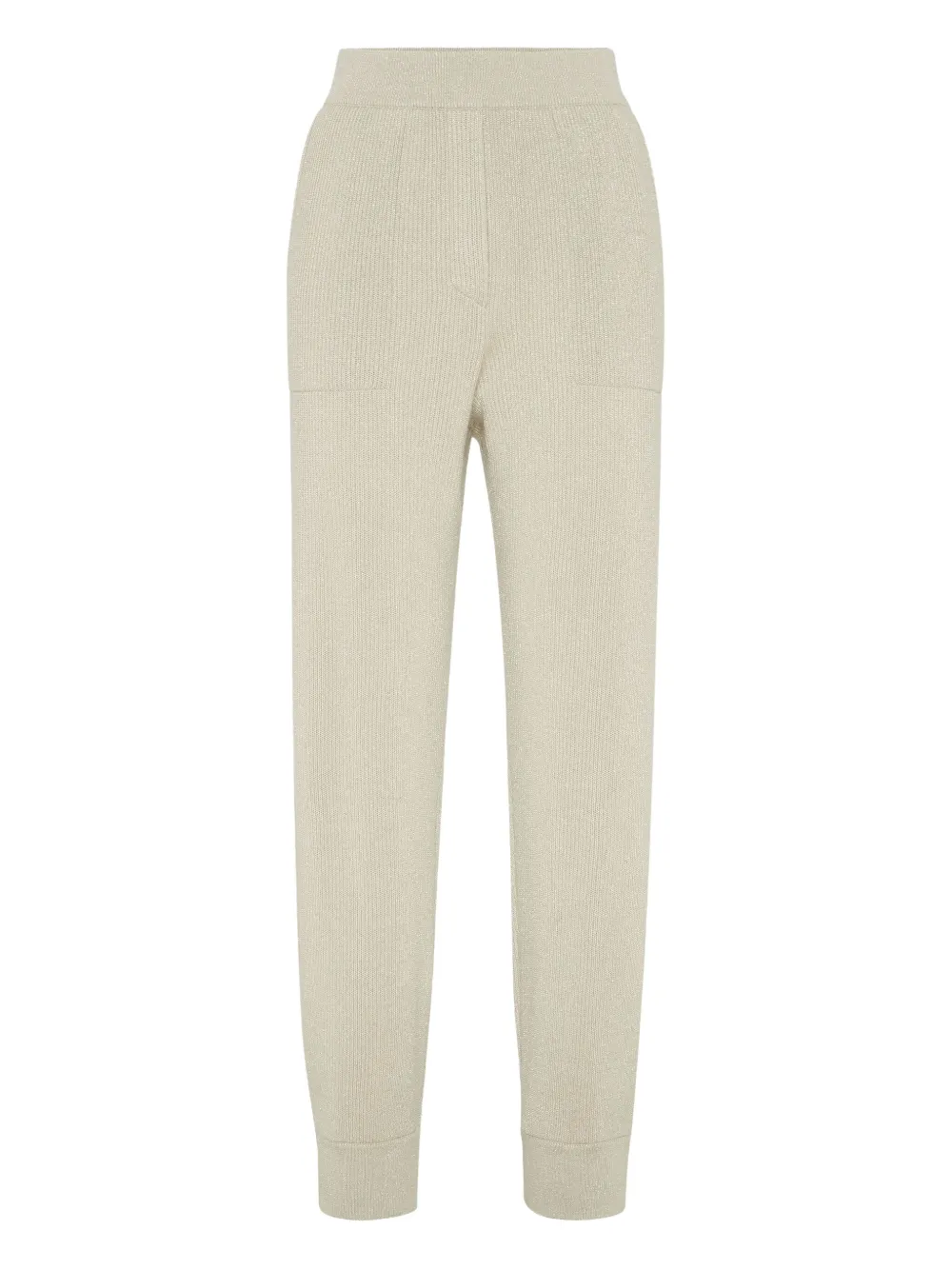 Brunello Cucinelli ribbed-knitted joggers Beige