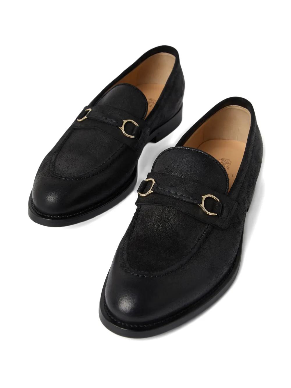 Brunello Cucinelli leather Penny loafers Black