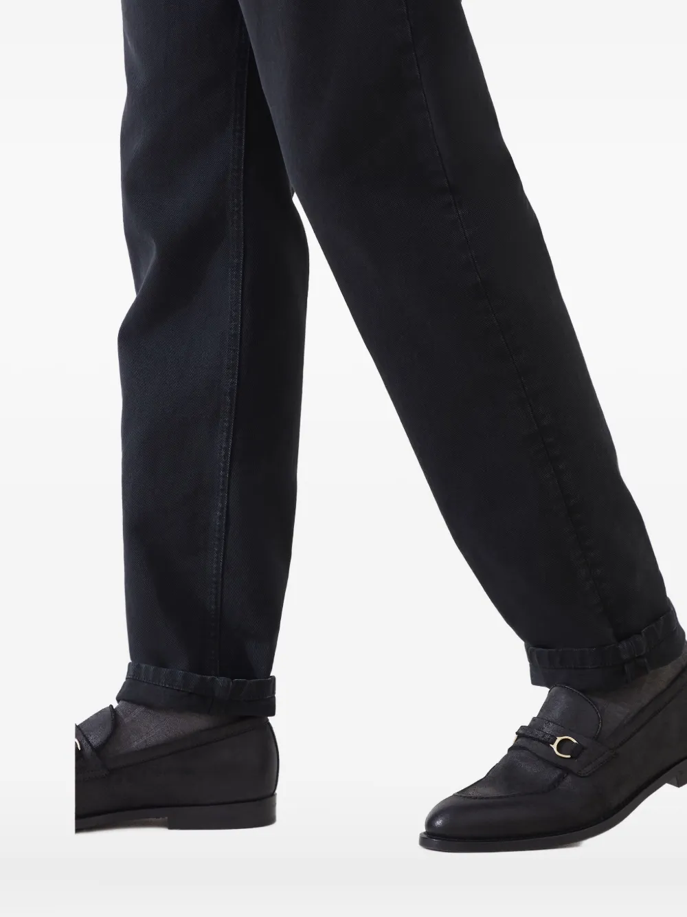 Brunello Cucinelli leather Penny loafers Black