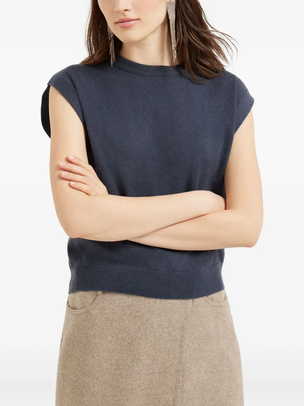 Brunello Cucinelli Kasjmier trui met ronde hals Blauw