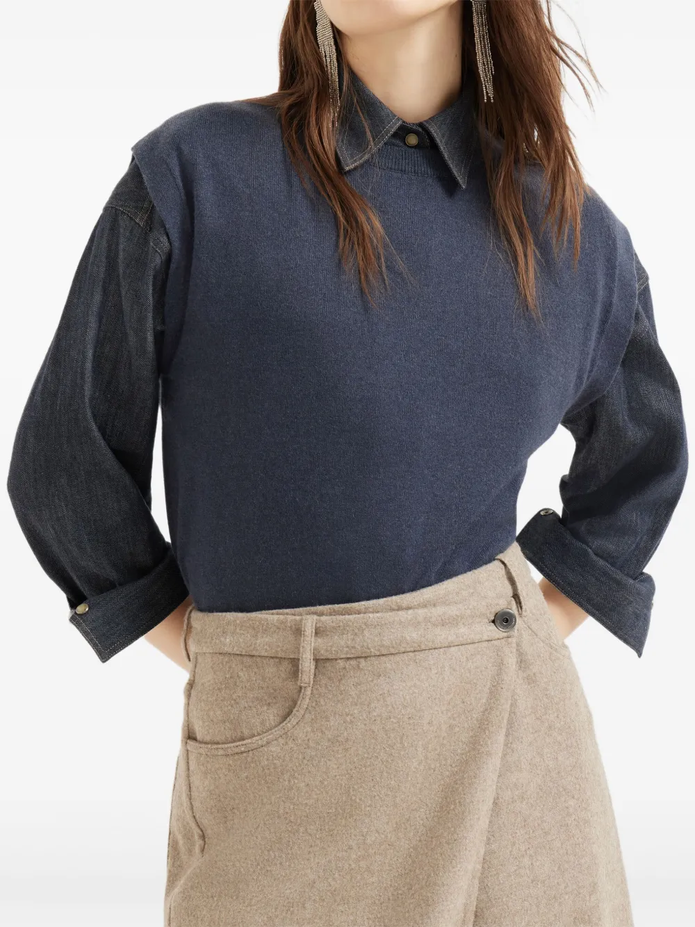 Brunello Cucinelli Kasjmier trui met ronde hals Blauw