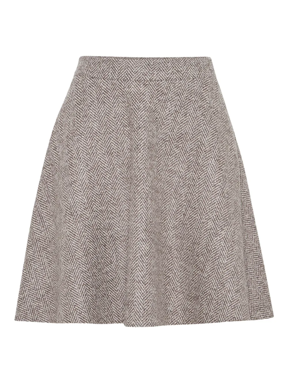 Brunello Cucinelli Rok met visgraatpatroon Bruin