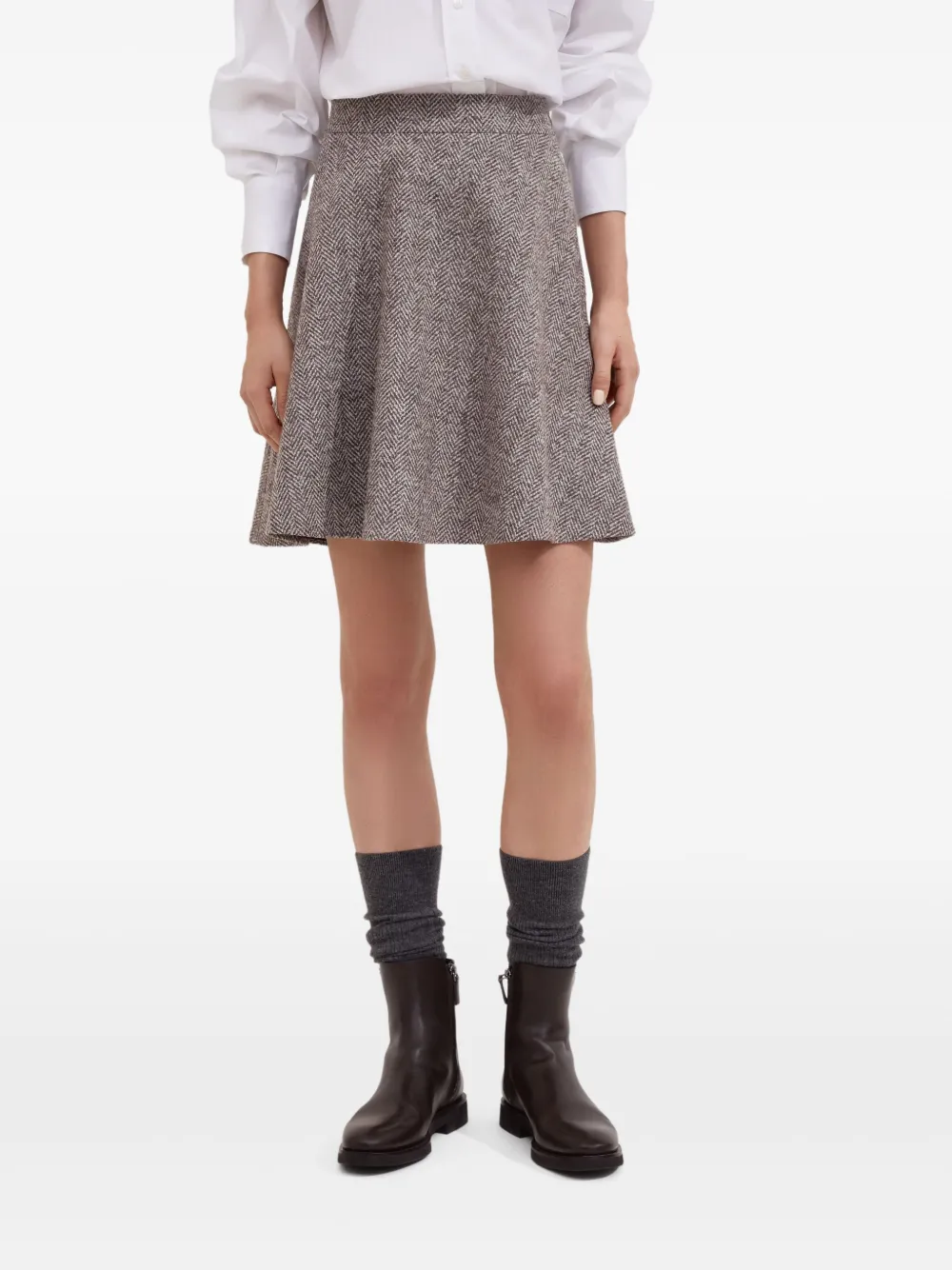 Brunello Cucinelli herringbone wool skirt | A-Line Skirts | Image 2