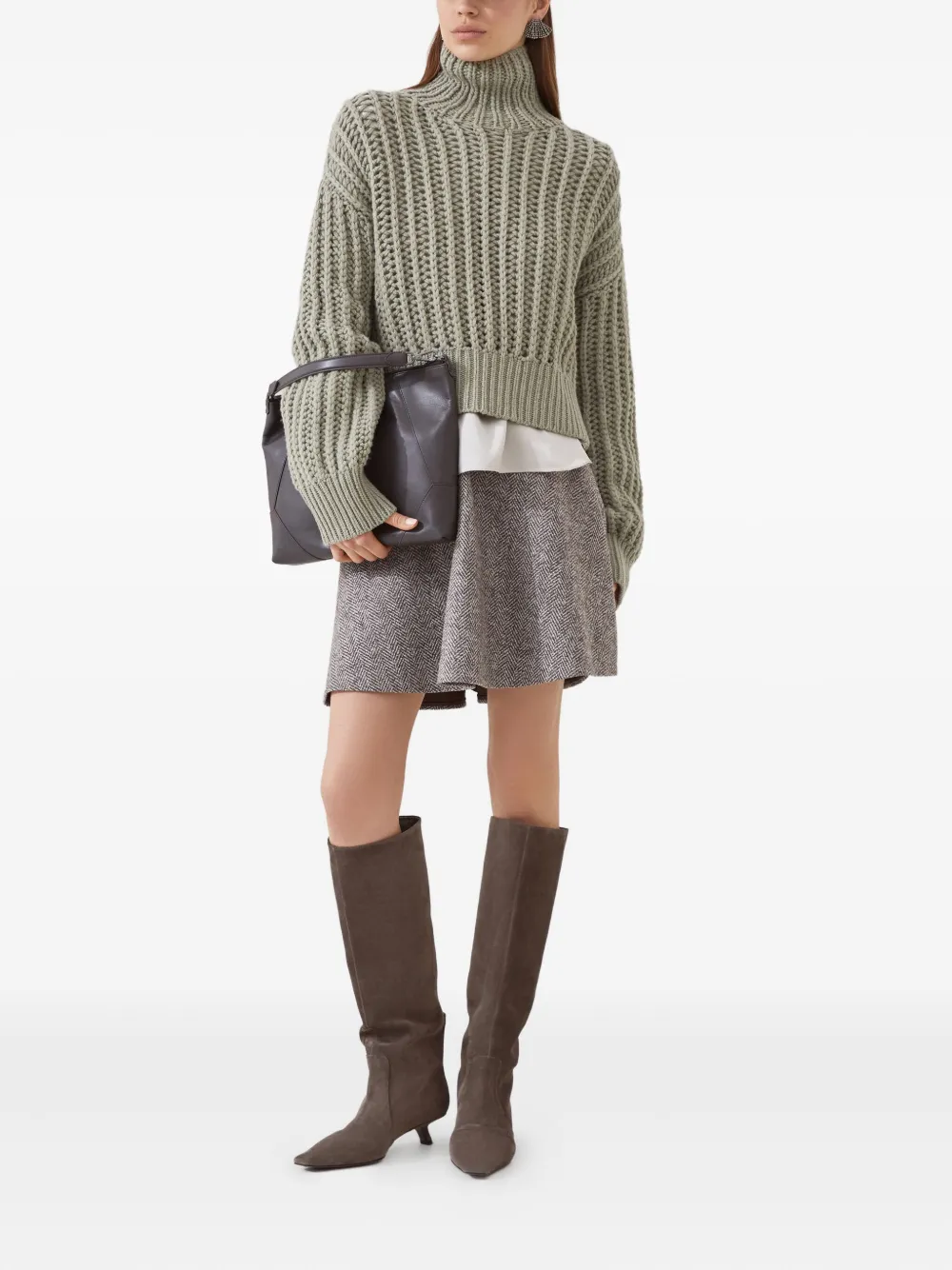 Brunello Cucinelli Blouse met ballonmouwen Beige