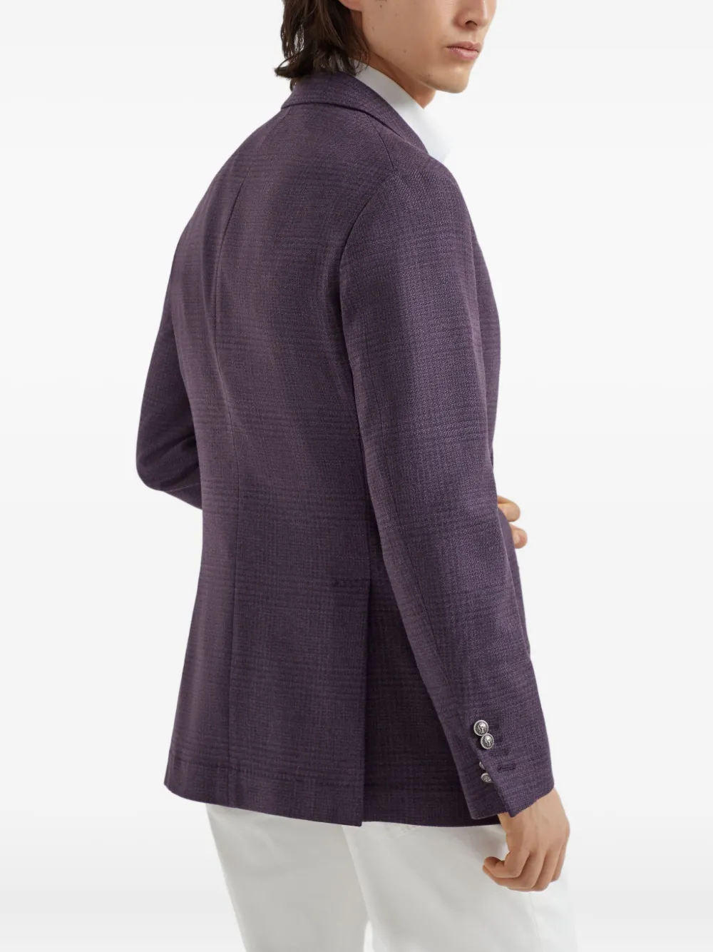 Brunello Cucinelli Blazer met enkele rij knopen Paars