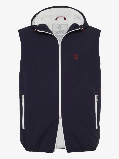 Brunello Cucinelli Bodywarmer met capuchon en rits