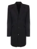 ALAINPAUL peak-lapel padded-shoulder coat - Black