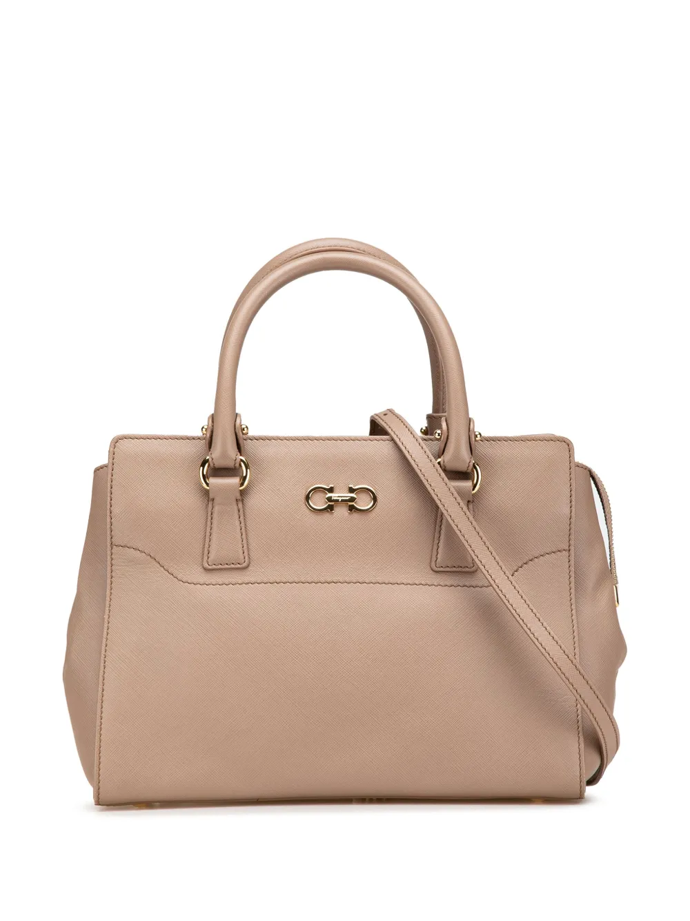 Ferragamo Pre-Owned 2000-2024 Medium Leather Gancini Beky satchel | Brown | Image 1
