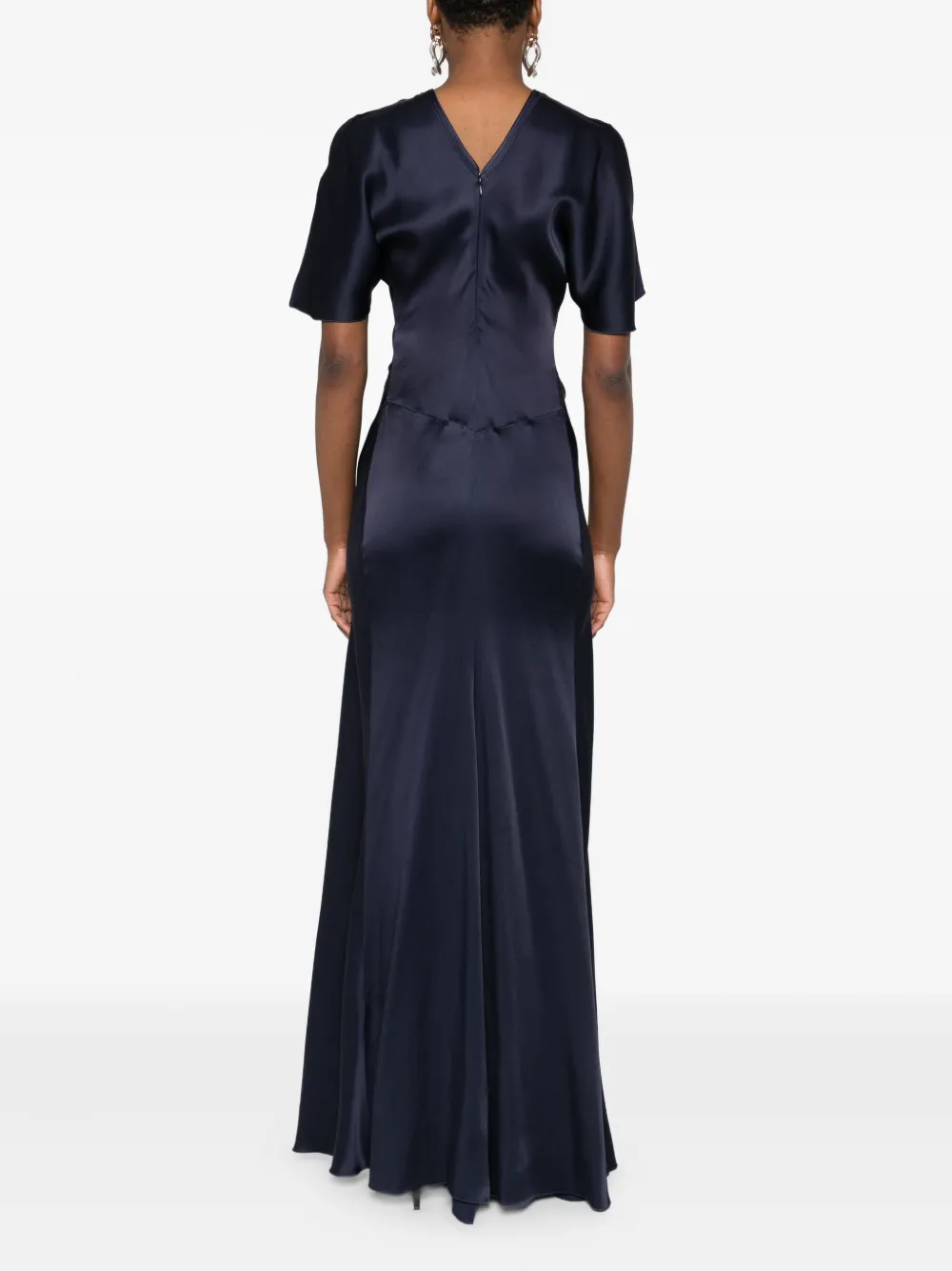 Victoria Beckham draped-waist maxi dress Blauw
