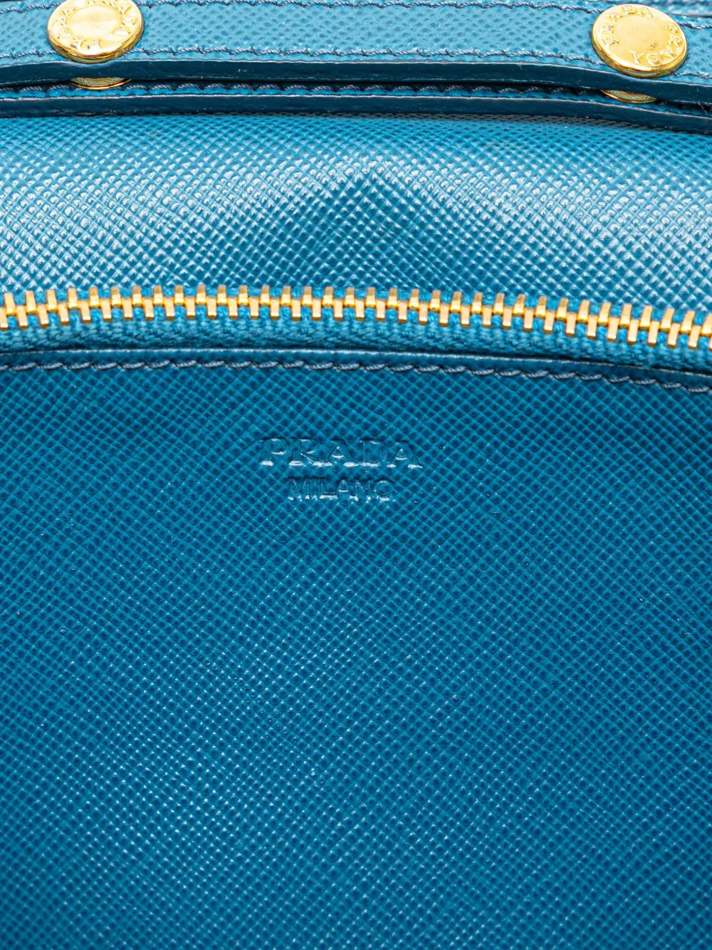 Pre-owned Prada 2010-2024 Saffiano Wallet On Strap Crossbody Bag In Blue