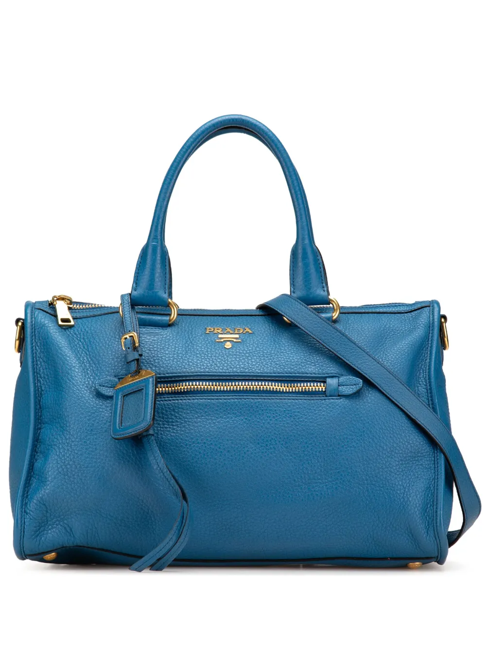 Prada Pre-Owned 2000-2024 Vitello Daino Zip Top satchel | Blue | Image 1