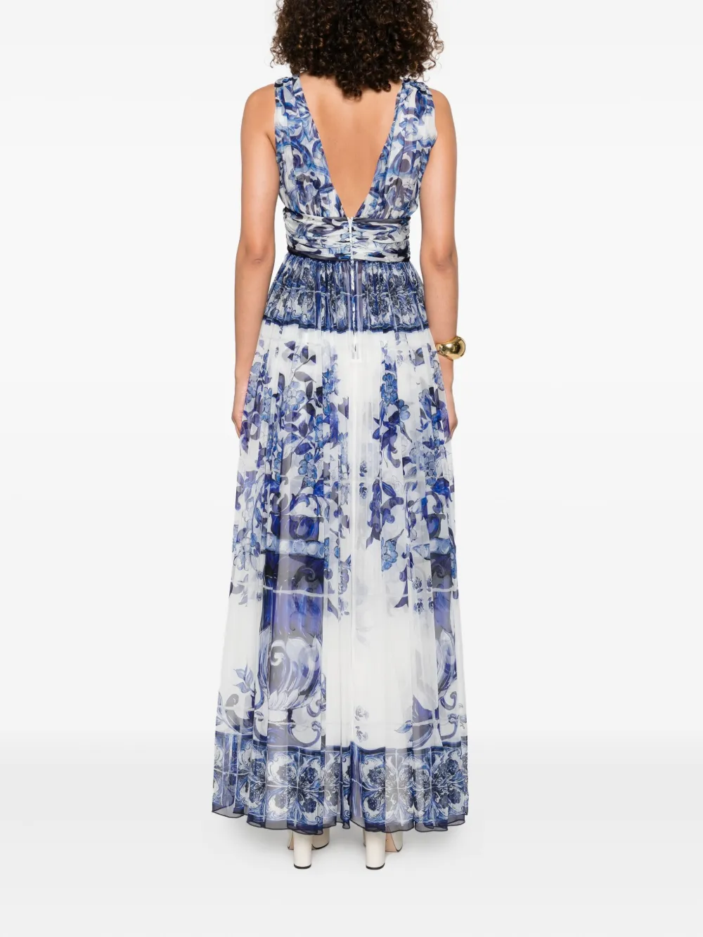 Dolce & Gabbana Jurk met bloemenprint Blauw