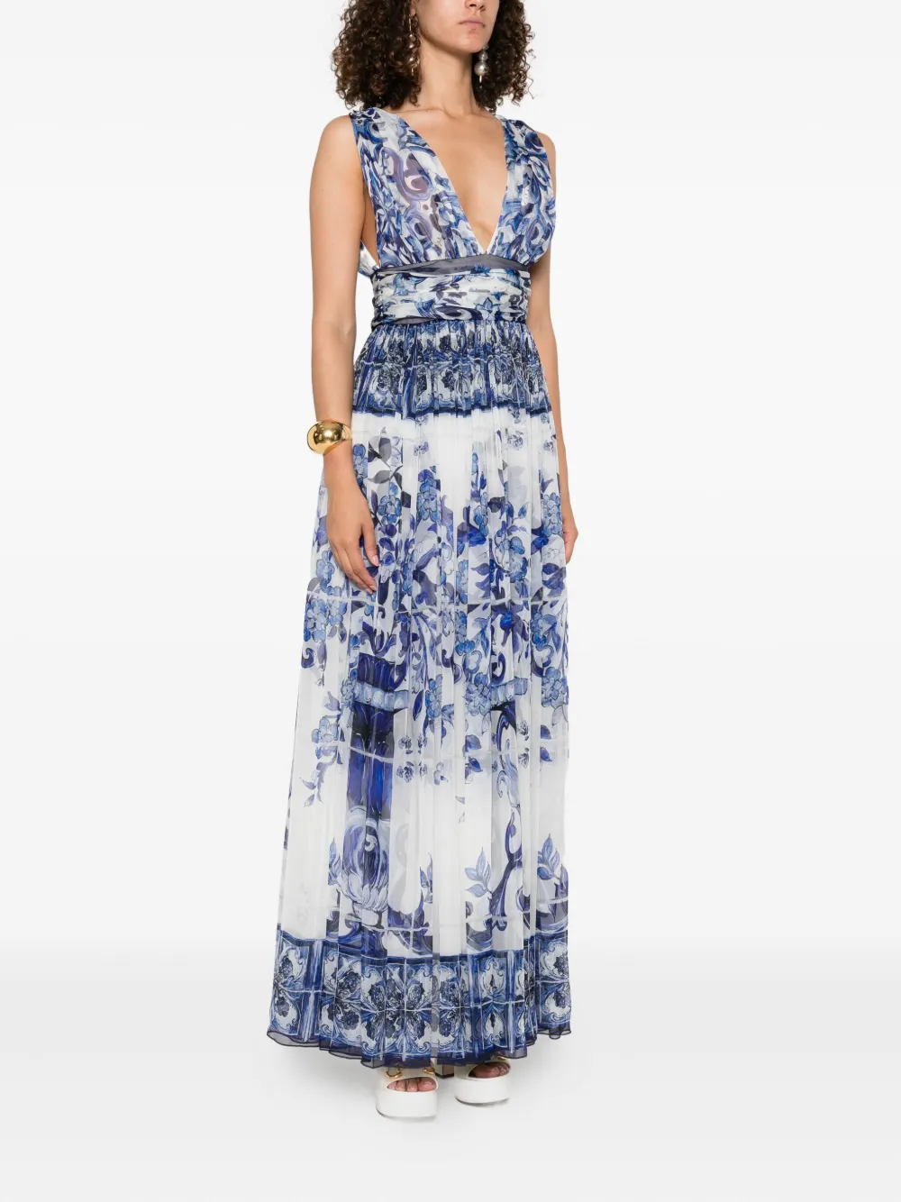 Dolce & Gabbana Jurk met bloemenprint Blauw