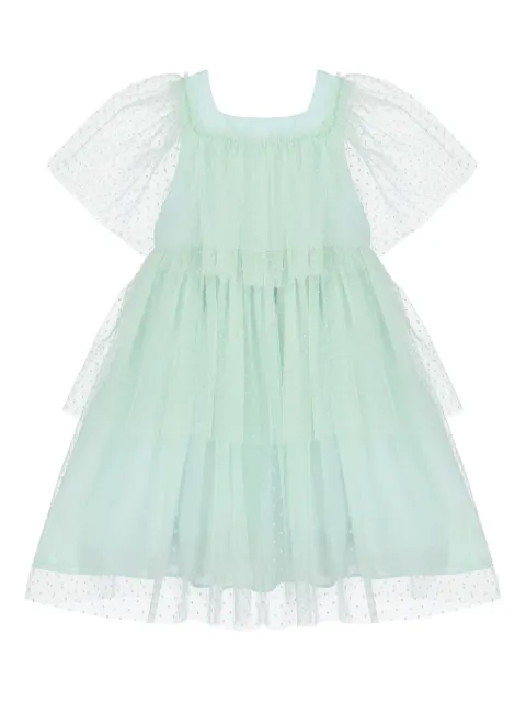 Patachou dotted-tulle tiered dress