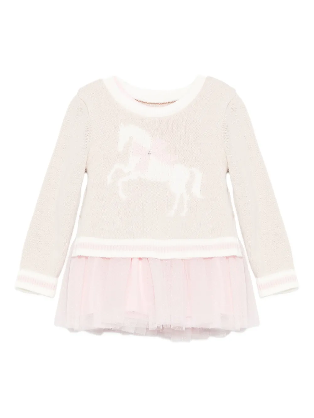 Lapin House チュールレイヤーワンピース セット - ピンク Lapin House チュールレイヤーワンピース セット - ピンク