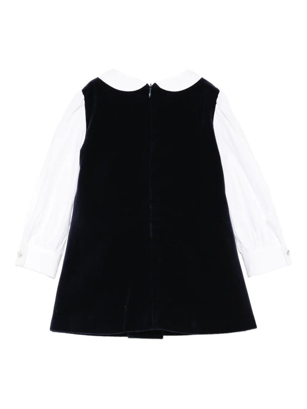 Lapin House Fluwelen jurk met Peter Pan kraag - Blauw