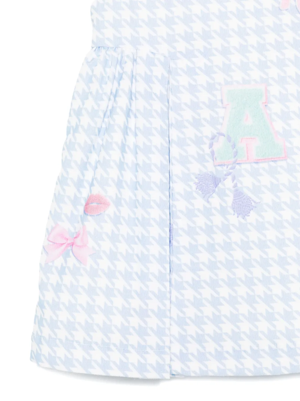 Lapin House Houndstooth Sleeveless Dress In White