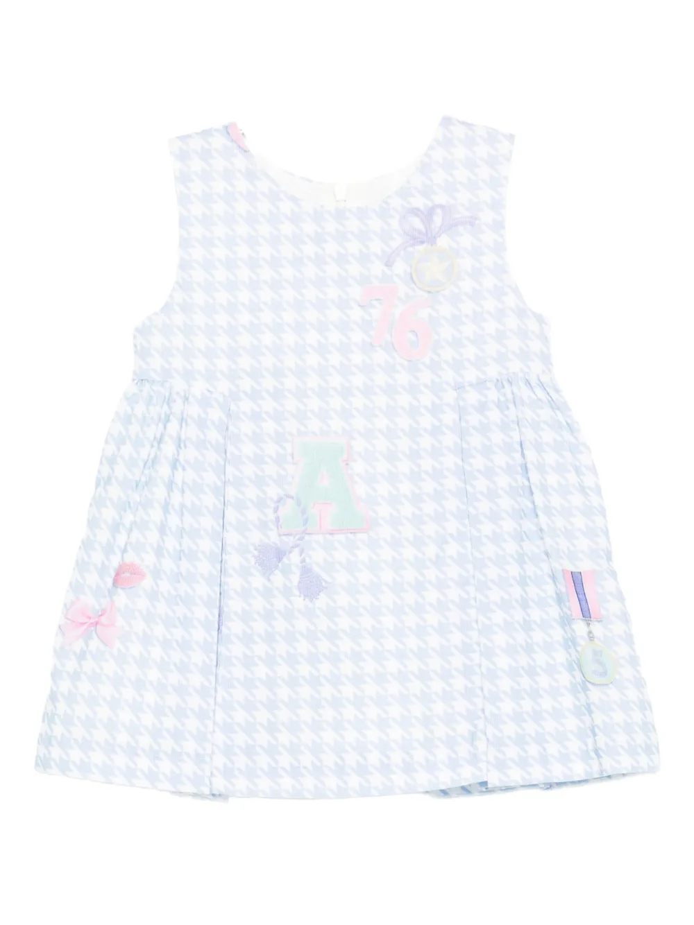 Lapin House Houndstooth Sleeveless Dress In White