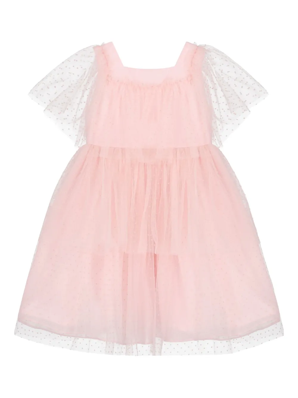Patachou tulle flutter-sleeve dress | Pink | Image 1