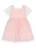 Patachou tulle flutter-sleeve dress - Pink