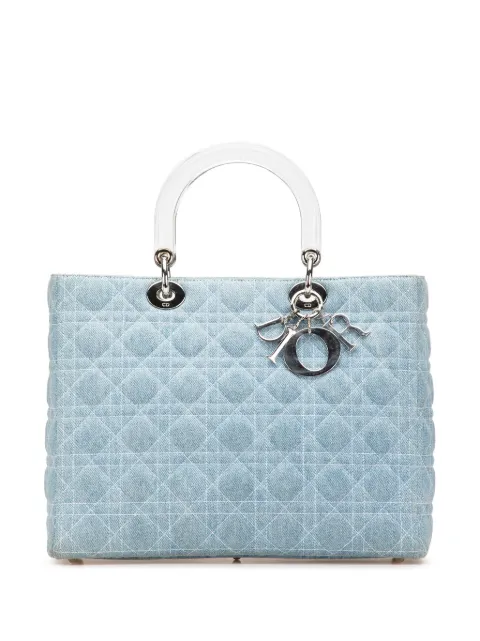 Christian Dior Pre-Owned bolsa satchel Cannage Lady Dior grande 1999