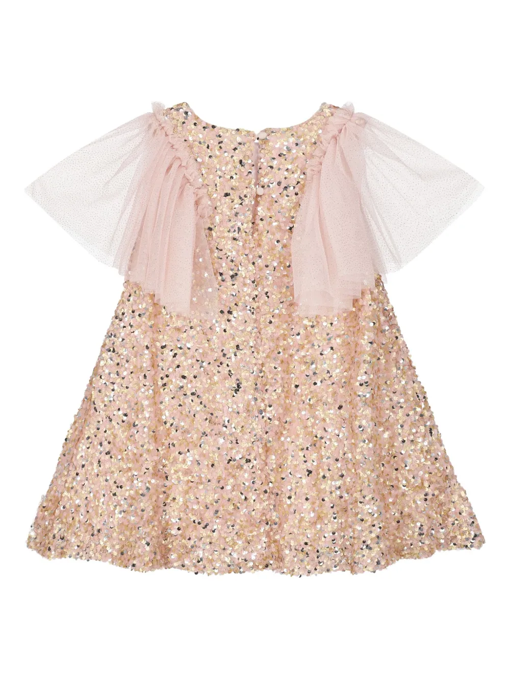 Patachou Jurk met tulen mouwen en pailletten Roze