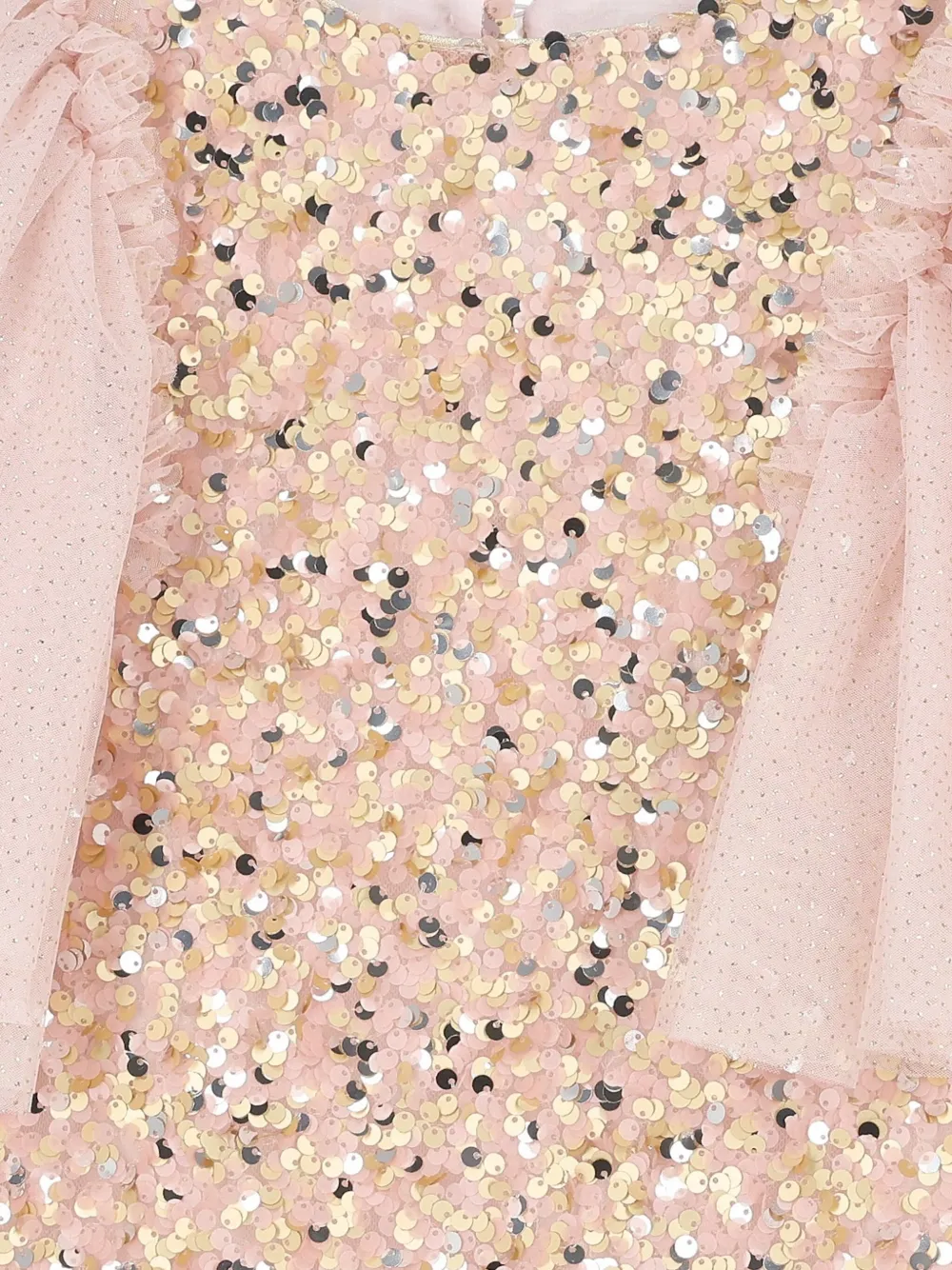 Patachou Jurk met tulen mouwen en pailletten Roze