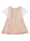 Patachou sequined tulle-sleeve dress - Pink