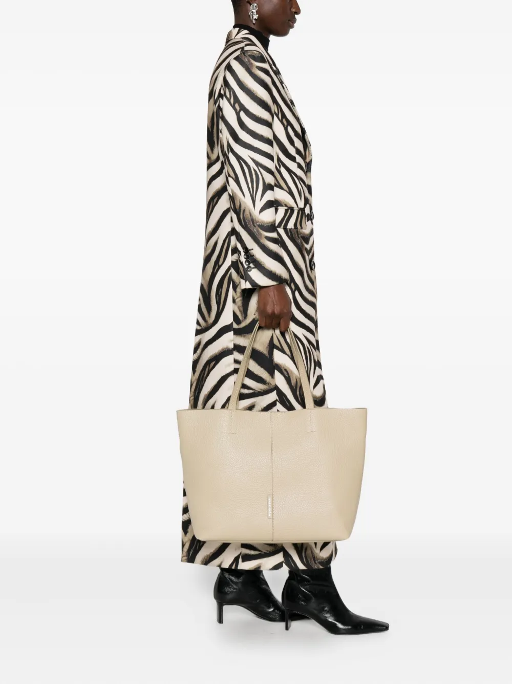 Marc O'Polo Celia leren shopper - Beige