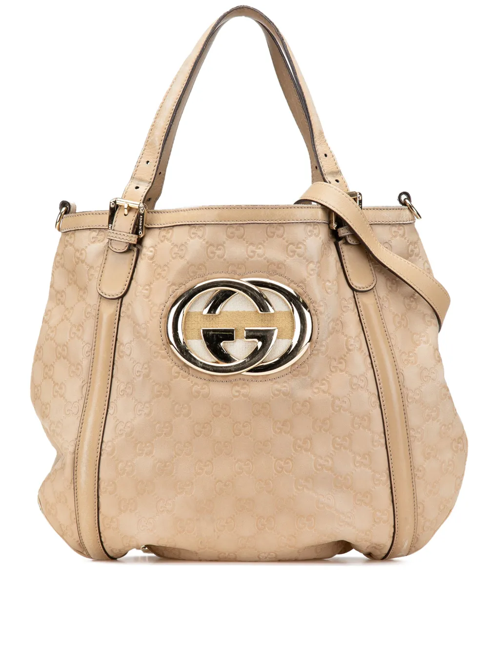 Gucci Pre-Owned 2000-2015 Medium Guccissima Web Britt satchel | Brown | Image 1