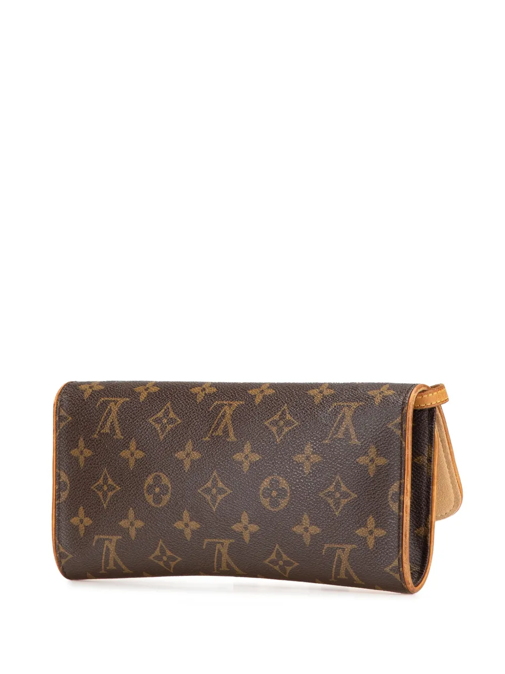 Pre-owned Louis Vuitton 2000 Monogram Pochette Twin Gm Crossbody Bag In Brown